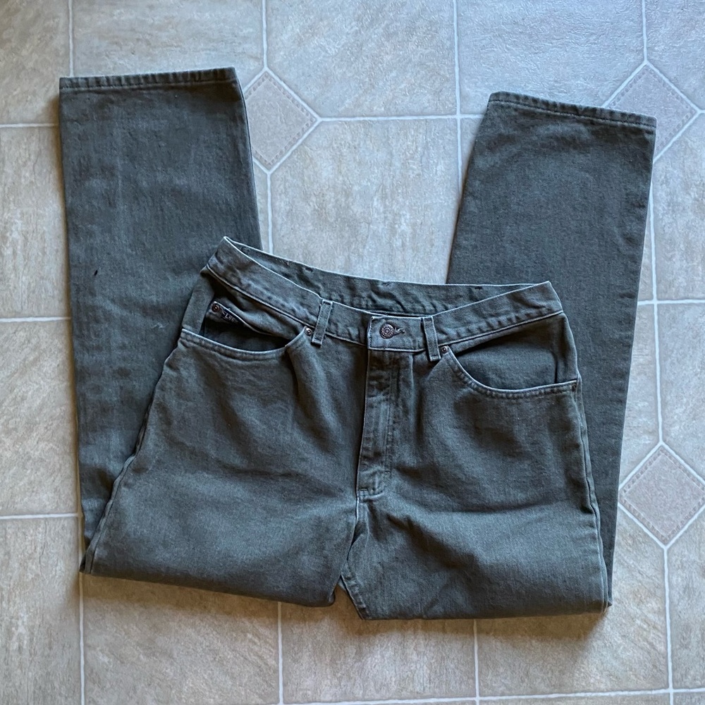 Olive Green Lee Mom Jeans